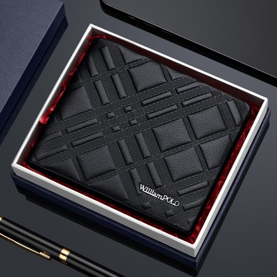 Premium Plaid Leather Wallet